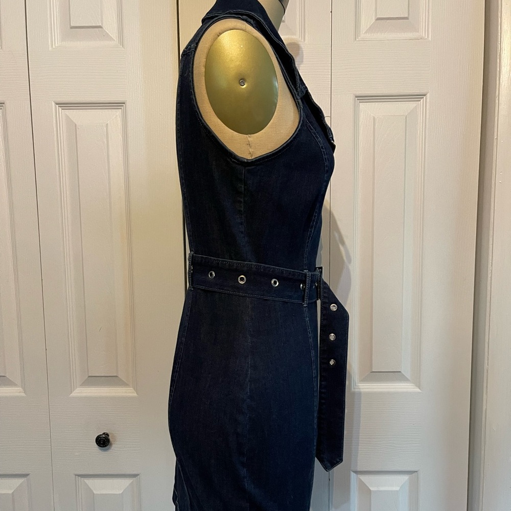 DENIM ZIP MINI DRESS - Picture 2 of 5
